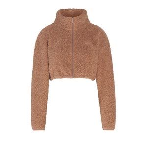 Skims Cropped Teddy Zip-Up Jacket